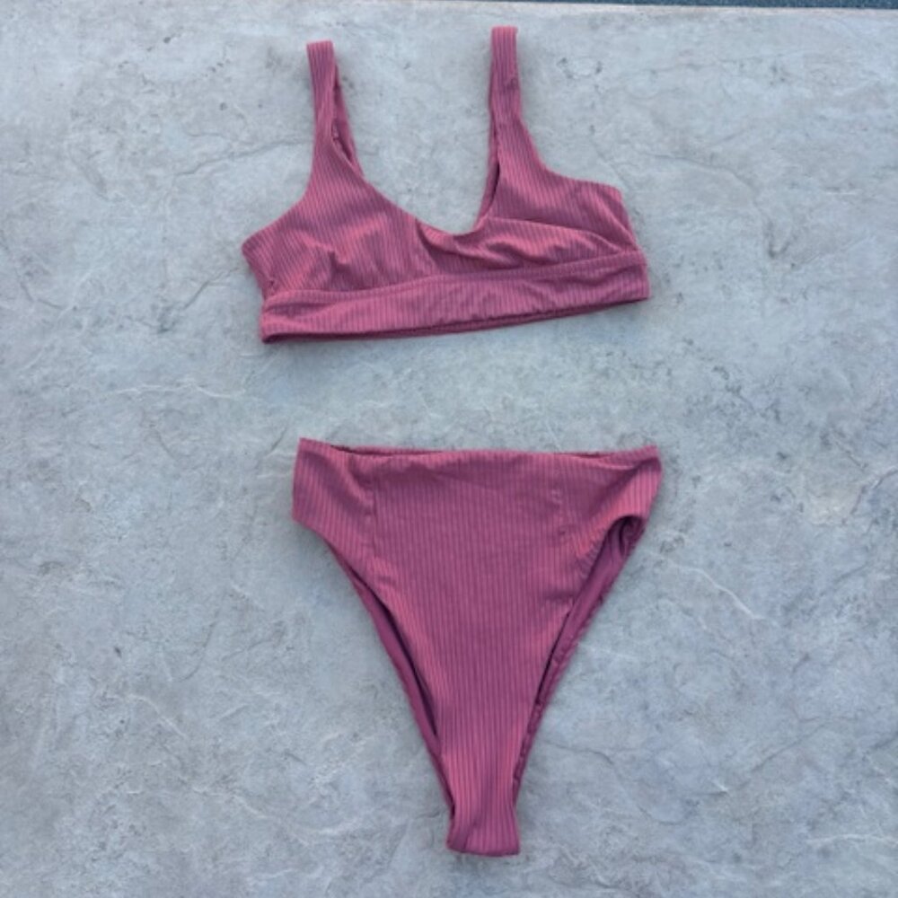 Vitamin A - Sienna Havana Rose EcoRib High Waist Bottom & Tank - M8